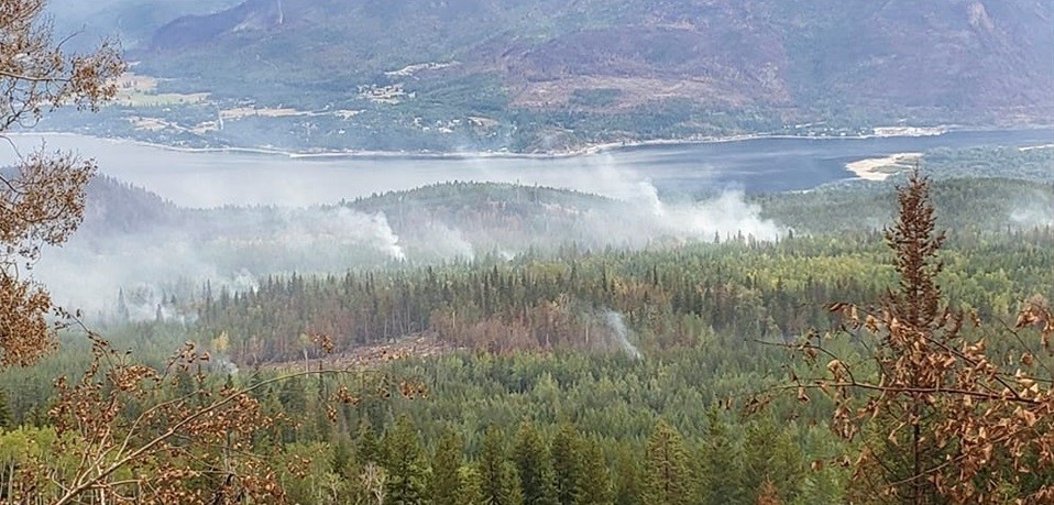 Fire outbreaks above the Arm of Salmon Arm.