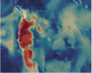 Wildfire air pollution, September 2020