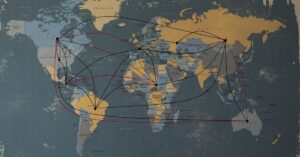 map showing connections across the world