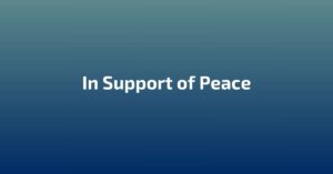 In Support of Peace on blue background