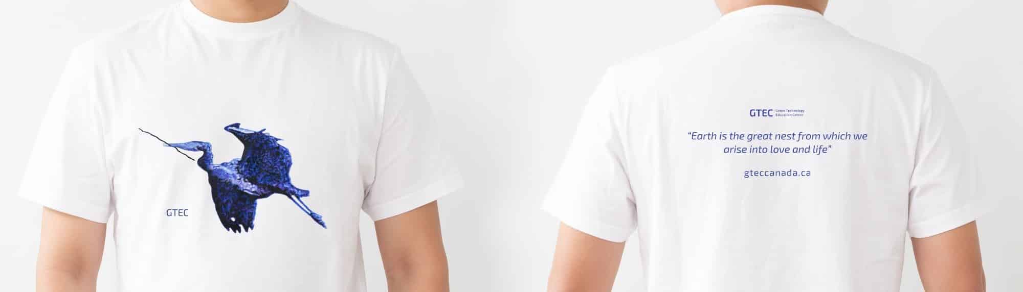 blue heron with branch t-shirt mockup