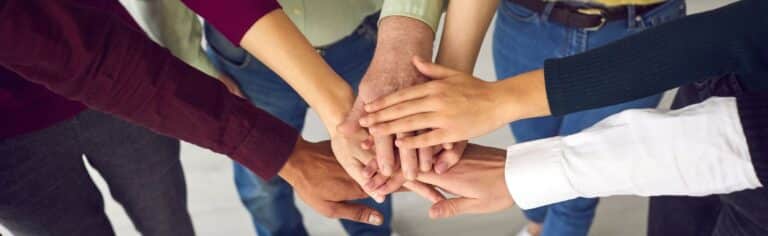 GTEC partners for the climate response centre, image of people's hands together