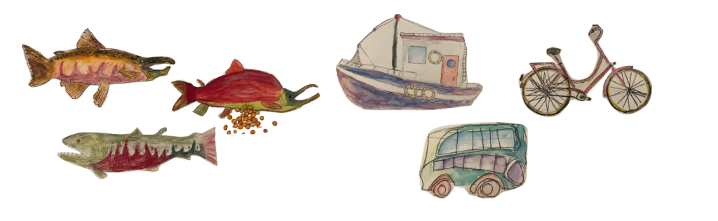 example artwork from Grade 6 students at GTEC's partner, Fraser Academy